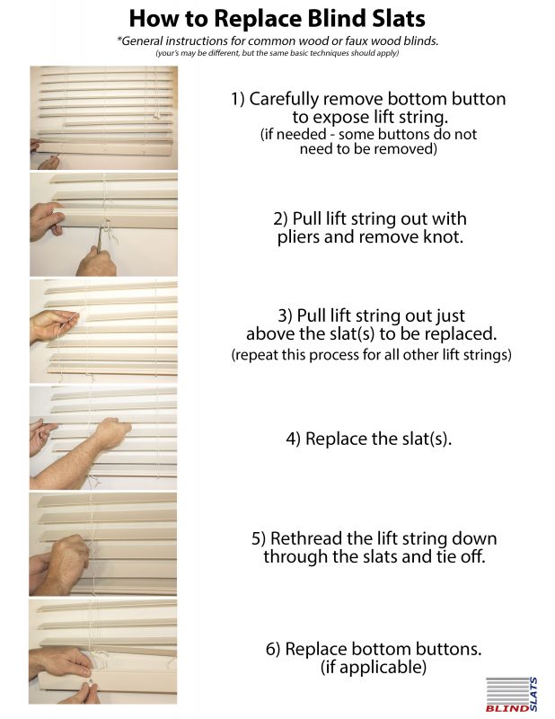 instruction for how to replace blind slats