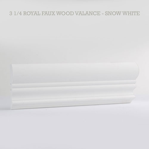 Royal faux wood blind valance snow white