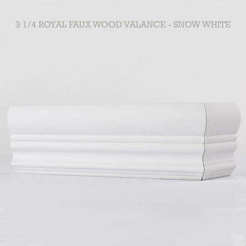 Royal faux wood blind valance snow white