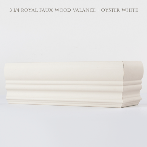 three and a quarter inch royal faux wood valance oyster white
