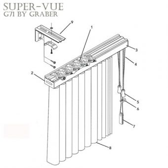 Super-Vue Vertical Blind Headrail for Replacement - 12 - 191 Inches