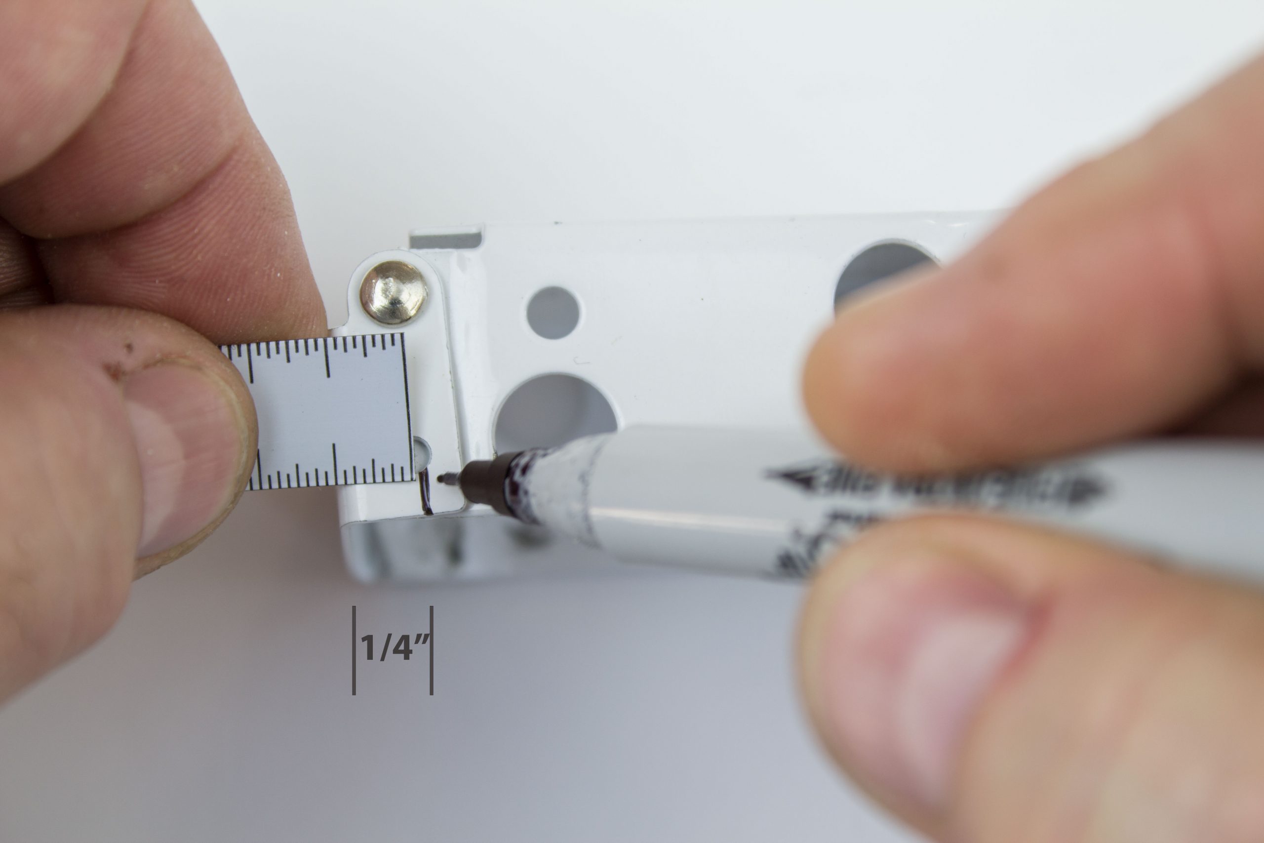 Mark ¼” from Front of Bracket